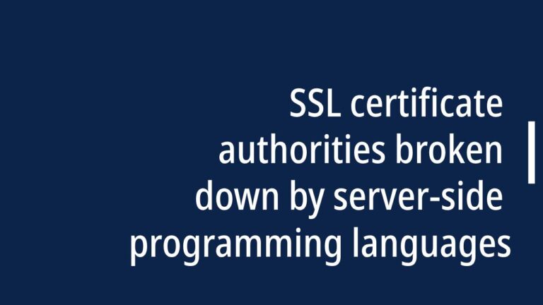SSL certificate authorities broken down by server-side programming languages