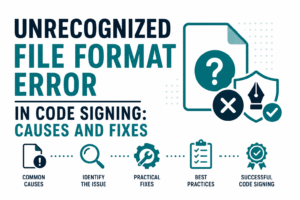 Unrecognized File Format Error in Code Signing