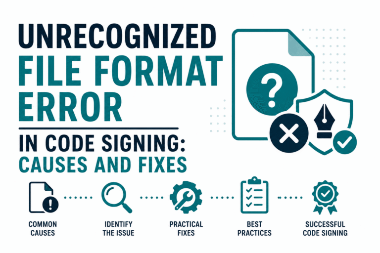 Unrecognized File Format Error in Code Signing